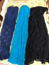 Pantaloni donna pareo S M L nero blu turchese costume festa ballo