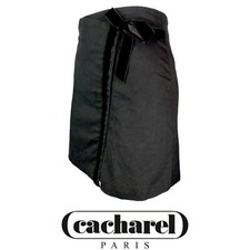 CACHAREL - Minigonna avvolgente in vero cotone nero | Taglia 34EU 6UK