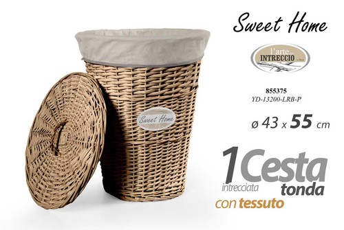 Cesta portabiancheria rotonda - portabiancheria,