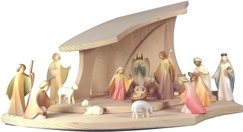 Set presepe completo legno - presepe, in