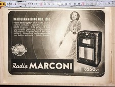 pubblicità advertising RADIOGRAMMOFONO 1562 MARCONI Sintorapida 1941 by Damiani