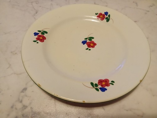 Vecchio piatto piano ceramica - piatto,