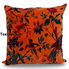 Indien Velours Orange Oiseau