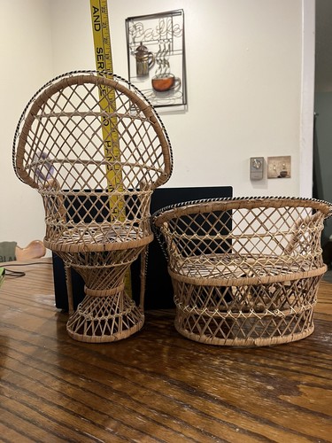 Sedia vintage vimini pavone - vintage,