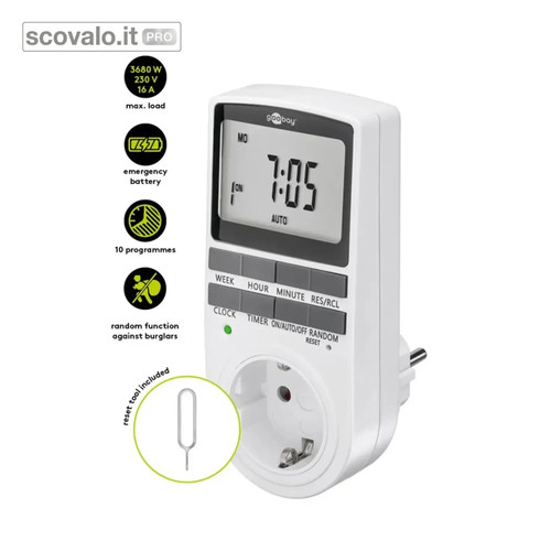 Timer digitale schuko 16a - schuko,