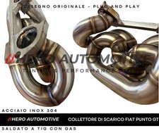 FIAT PUNTO GT 1,4 TURBO COLLETTORE DI SCARICO IN ACCIAIO INOX 304 Plug And Play