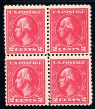 Scott 528a OG MNH FVF US 1920 Washington blocco SCV $460+
