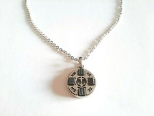 COLLANA UOMO RAGAZZO ACCIAIO ROSA DEI VENTI CON ANCORA NUOVA IDEA REGALO