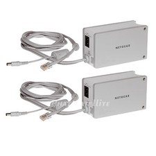 2x ADATTATORI INTERNET NETGEAR POWERLINE WIRELESS ETHERNET OVER WALL PLUG 85mbps