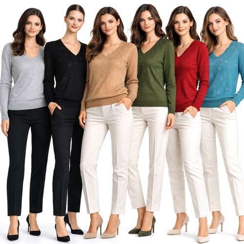 Maglia donna scollo ricamata - maglia,