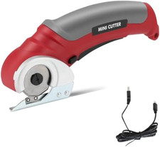 Forbici Elettriche per Tessuti, Taglierina Elettrica Cordless Ricaricabili con 2