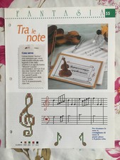 Schema punto croce Ricamo Tra le noti nota musicale 