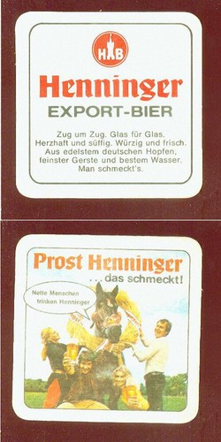 Sottobicchiere birra henninger - sottobicchiere,