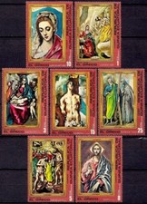 Guinea Equatoriale 1976 El Greco Dipinti Madonna Battesimo di Cristo Santi MNH/1
