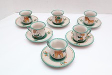 SET 6 Tazze Cassette Vintage Vietri Italia Campagna Fattoria Pastore Demitasse Espresso-