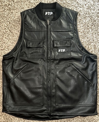 Gilet pelle ftp nero - gilet, grande