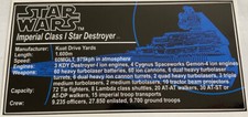 Adesivo Lego Star Wars stile UCS 6211, 75055, 10030, 75252 ISD Star Destroyer