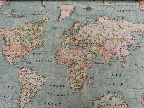 Tessuto stampa mappa del mondo - stampa,