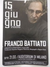 FRANCO BATTIATO TOUR 2006 VOLANTINO CARTONATO MILANO LOCANDINA PROMO CONCERTO CD