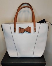 Womens White Bow Tote Bag