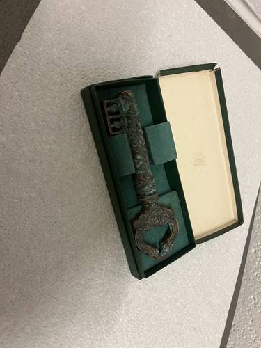 Vintage brass key corkscrew - brass,