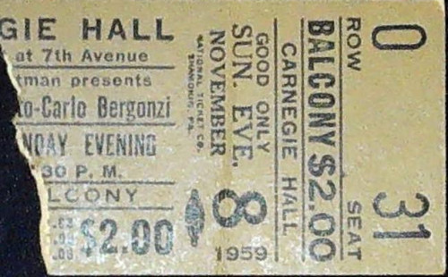 Biglietto sala carnegie stub - biglietto,