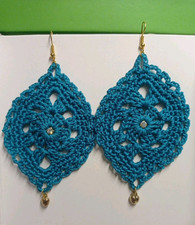 Orecchini di Pizzo Fatti A Mano all'uncinetto Artigianale 💙 LuaCreazioni 💙