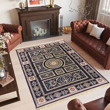 ZAFFIRO TAPPETO CLASSICO EFFETTO SETA ORIENTALE PERSIANO ELEGANTE - 350 BLU