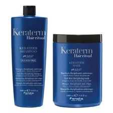Set Per Capelli Trattati FANOLA Kit Keraterm Shampoo + Maschera Anticrespo 1000