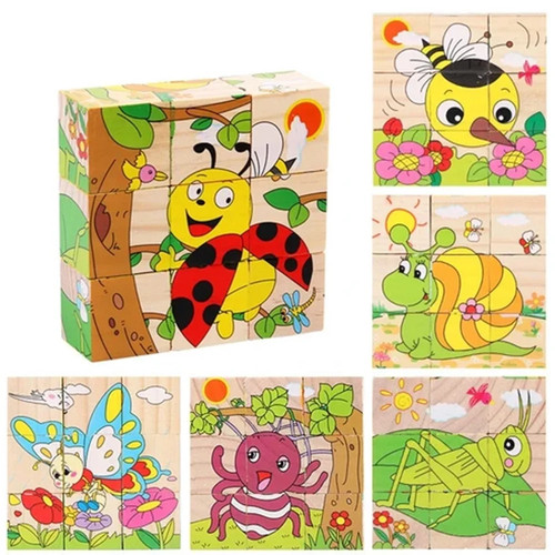 Puzzle rompicapo cubi - in, legno