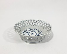 Royal Copenhagen Ciotola per frutta in pizzo pieno scanalato blu 1054 18,5 cm