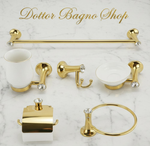 Set accessori bagno oro - 6,