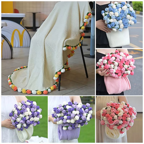 Coperta rifinita rose bouquet - ,