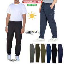 PANTALONE PANTALACCIO 100% COTONE LEGGERO UOMO LAVORO CASUAL CASA SPORT PALESTRA