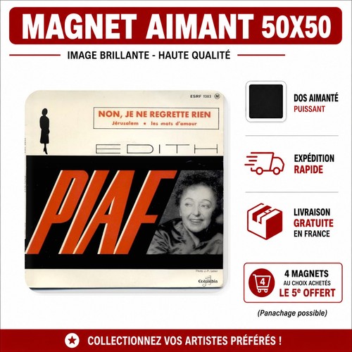 Magnet frigo edith piaf - non, je