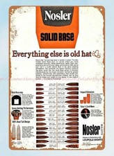 retro riproduzioni 1977 NOSLER ottone massiccio munizioni proiettili metallo insegna latta