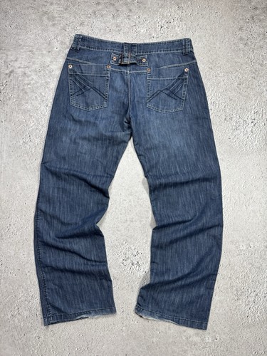 Jeans larghi blu denim - , fibbia