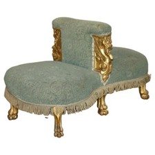 IMPORTANTE DIVANO TETE A TETE ITALIANO LEGNO DORATO INTAGLIATO A MANO XVIII SECOLO CIRCA 1740