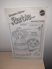 ISTRUZIONI BARBIE DREAM GLOW MATTEL 1985 LUCE DI STELLE PHILIPPINES SUPERSTAR