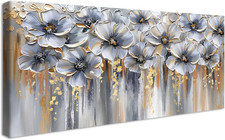 Fiori Grigio Oro Stampa Su