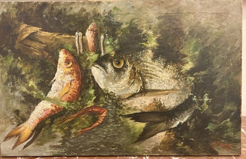 Antico dipinto olio - olio, tela