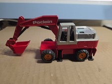 Poclain Backhoe 1/56 scale Majorette Pelle Sur Pneus Vintage- bel etat