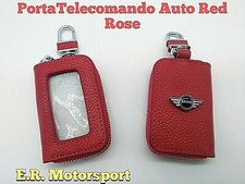 PortaTelecomando Auto in Ecopelle Red Rose con Logo Metallico Mini