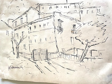 ACHILLE SDRUSCIA (1910-1994) china 1942 ca dalla sua collezione privata firmato