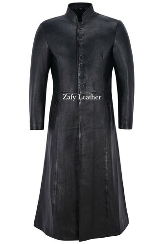 Cappotto trench lungo pelle - cappotto, in