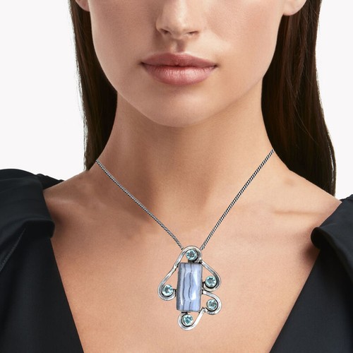 Collana pizzo agata - collana, blu
