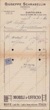 1930 VENEZIA Mobili d’ufficio MOVE Scarabellin Calle fabbri ricevuta intestata