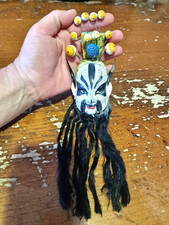 Scultura statua testa Volto bassorilievo in gesso Attore Teatro Cinese Vintage 