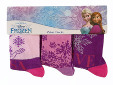 DISNEY FROZEN  3 PAIA Calzini Corti Calze per bimba Cotone caldo