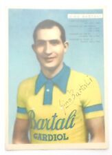 Autografo originale Gino Bartali su cartolina pubblicitaria